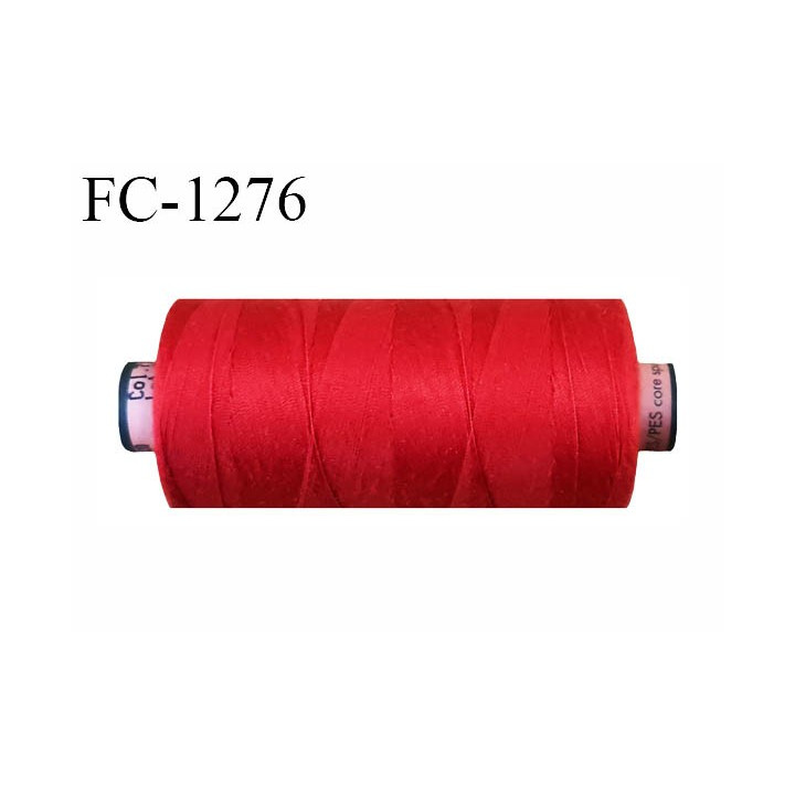 Bobine 1000 m fil Polyester n° 120 couleur rouge longueur 1000 mètres grande marque