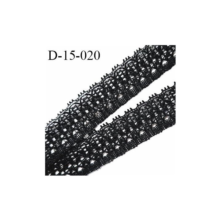 Dentelle 15 mm haut de gamme fabriqué en France couleur noir largeur 15 mm prix au mètre