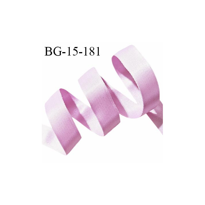 Ruban satin tubulaire 15 mm couleur rose parme largeur 15 mm prix au mètre