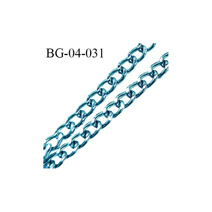 Chaîne 4 mm couleur bleu largeur 4 mm prix au mètre