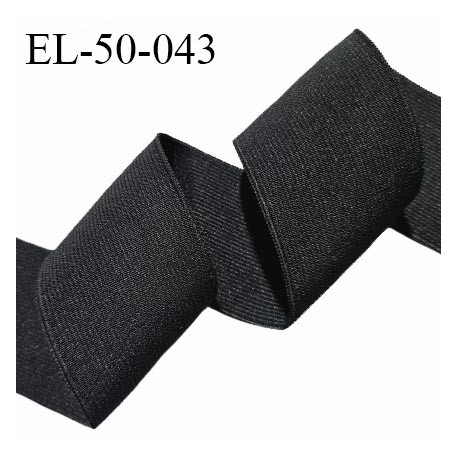 Elastique 50 mm plat très belle qualité couleur noir polygomme largeur 50 mm prix au mètre