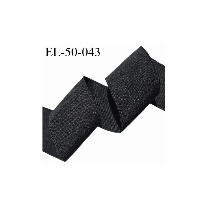 Elastique 50 mm plat très belle qualité couleur noir polygomme largeur 50 mm prix au mètre