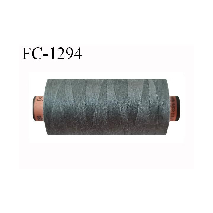 Bobine 1000 m fil Polyester n° 120 couleur gris longueur 1000 mètres grande marque