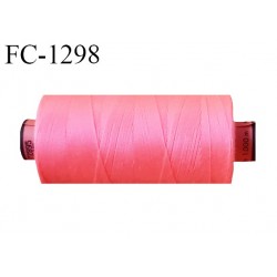 Bobine 1000 m fil Polyester n° 120 couleur corail tirant sur le fluo longueur 1000 mètres grande marque