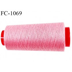 Cone 1000 m fil Polyester n° 120 couleur rose longueur 1000 mètres fil européen bobiné en France certifié oeko tex