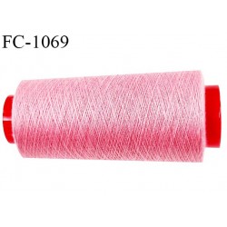 Cone 1000 m fil Polyester n° 120 couleur rose  longueur 1000 mètres fil européen bobiné en France certifié oeko tex