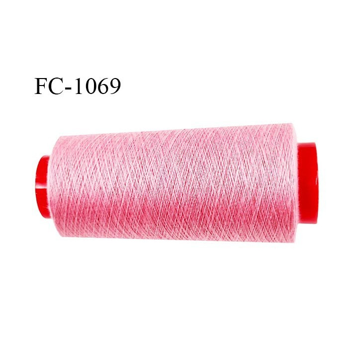Cone 5000 m fil Polyester n° 120 couleur rose  longueur 5000 mètres fil européen bobiné en France certifié oeko tex