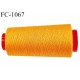 Cone 1000 m fil Polyester n° 120 couleur orange clair lumineux longueur 1000 mètres fil bobiné en France certifié oeko tex