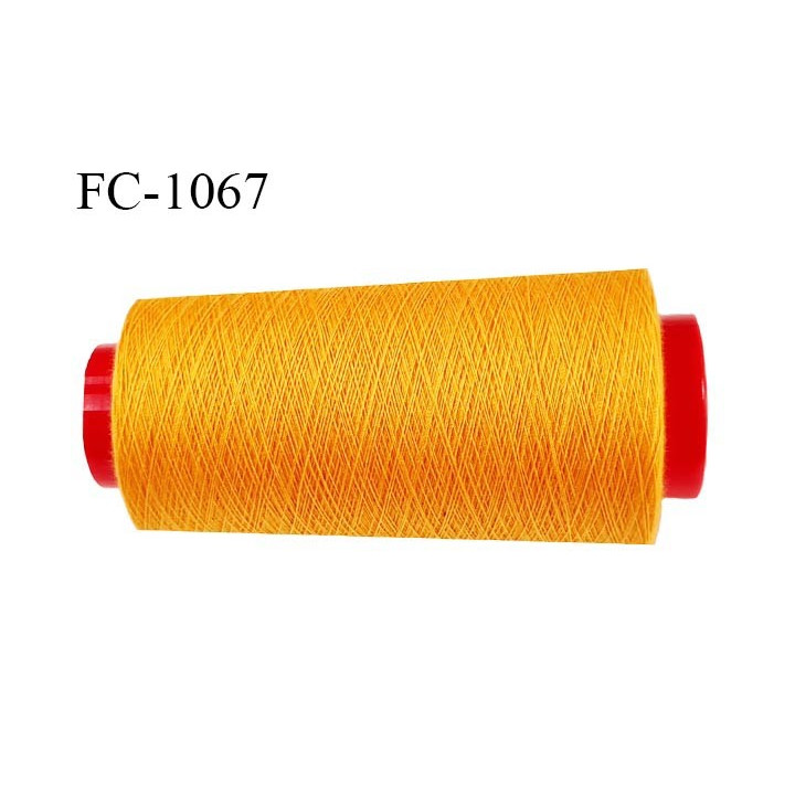 Cone 5000 m fil Polyester n° 120 couleur orange clair lumineux  longueur 5000 mètres fil  bobiné en France certifié oeko tex