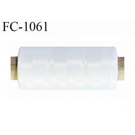 Bobine 1000 mètres de fil mousse polyester fil n° 150 haut de gamme couleur blanc longueur 1000 mètres bobiné en France