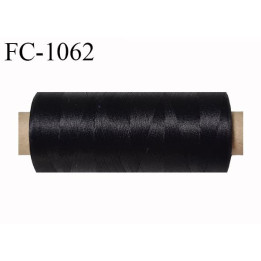 Bobine 500 mètres de fil mousse polyester  fil n° 150 haut de gamme couleur noir bobiné en France