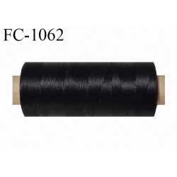 Bobine 500 mètres de fil mousse polyester fil n° 150 haut de gamme couleur noir bobiné en France