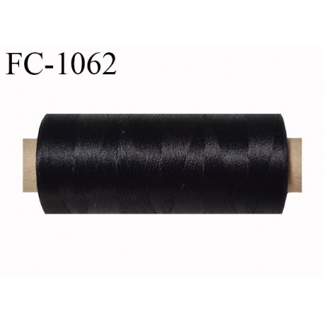 Bobine 500 mètres de fil mousse polyester fil n° 150 haut de gamme couleur noir bobiné en France