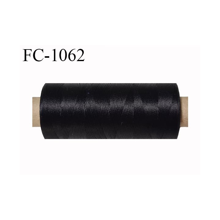 Bobine 500 mètres de fil mousse polyester  fil n° 150 haut de gamme couleur noir bobiné en France