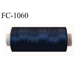 Bobine 500 mètres de fil mousse polyester  fil n° 150 couleur bleu marine foncé bobiné en France