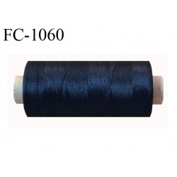 Bobine 500 mètres de fil mousse polyester fil n° 150 couleur bleu marine foncé bobiné en France