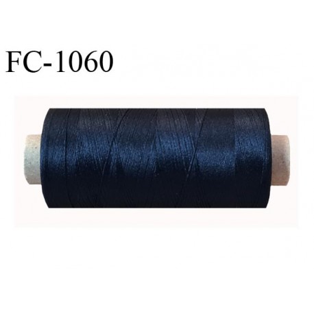 Bobine 500 mètres de fil mousse polyester fil n° 150 couleur bleu marine foncé bobiné en France