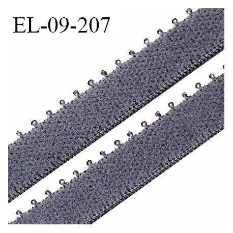 Elastique picot 9 mm lingerie couleur gris céleste largeur 9 mm haut de gamme allongement +190% prix au mètre