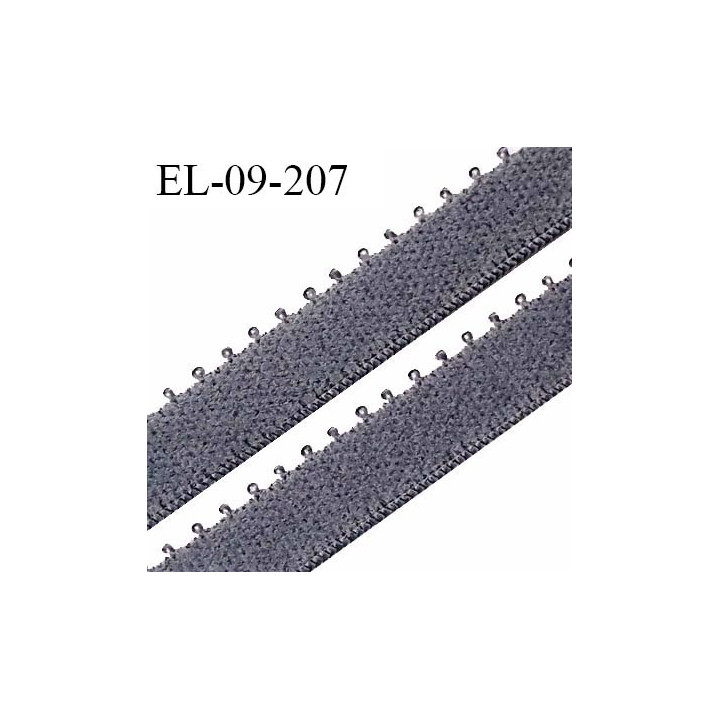 Elastique picot 9 mm lingerie couleur gris céleste largeur 9 mm haut de gamme allongement +190% prix au mètre