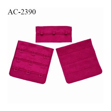 Agrafe 55 mm attache SG haut de gamme couleur rose indien 3 rangées 3 crochets largeur 55 mm hauteur 55 mm prix à l'unité