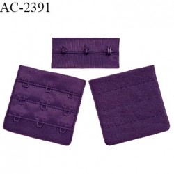 Agrafe 55 mm attache SG haut de gamme couleur violet myrtille 3 rangées 3 crochets largeur 55 mm hauteur 55 mm prix à l'unité