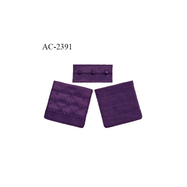 Agrafe 55 mm attache SG haut de gamme couleur violet myrtille 3 rangées 3 crochets largeur 55 mm hauteur 55 mm prix à l'unité