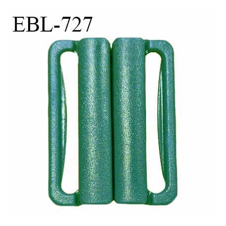 Boucle clip 30 mm attache réglette pvc spécial maillot de bain couleur vert largeur du passage intérieur 30 mm prix à l'unité