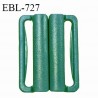 Boucle clip 30 mm attache réglette pvc spécial maillot de bain couleur vert largeur du passage intérieur 30 mm prix à l'unité