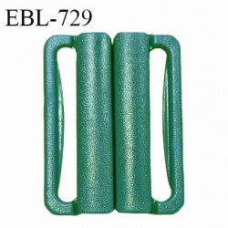 Boucle clip 25 mm attache réglette pvc spécial maillot de bain couleur vert largeur du passage intérieur 25 mm prix à l'unité
