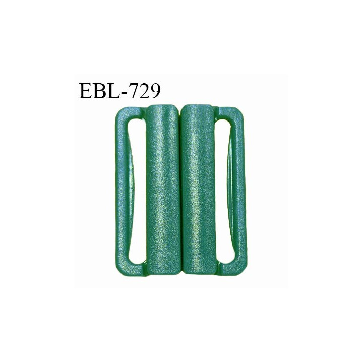 Boucle clip 25 mm attache réglette pvc spécial maillot de bain couleur vert largeur du passage intérieur 25 mm prix à l'unité