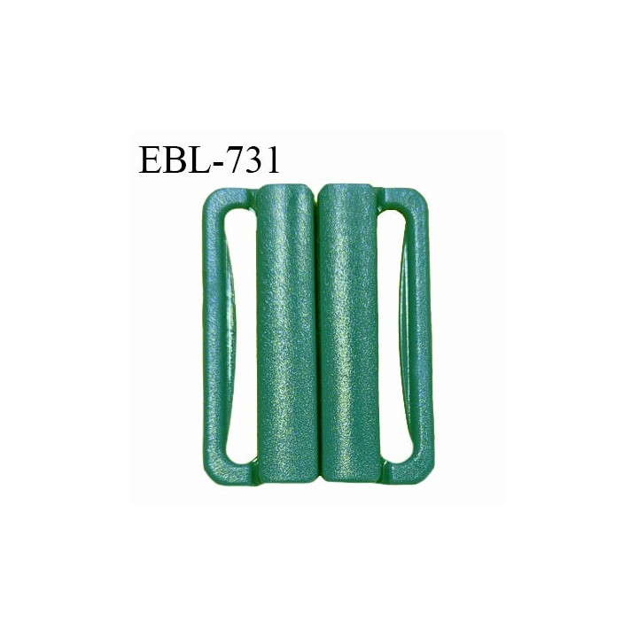 Boucle clip 20 mm attache réglette pvc spécial maillot de bain couleur vert largeur du passage intérieur 20 mm prix à l'unité