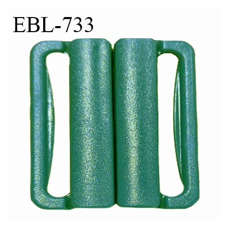Boucle clip 16 mm attache réglette pvc spécial maillot de bain couleur vert largeur du passage intérieur 16 mm prix à l'unité