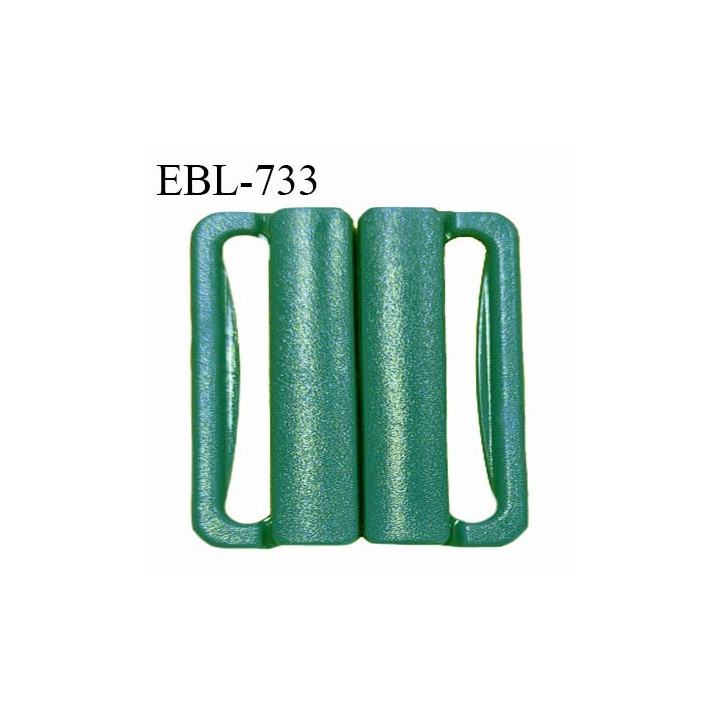 Boucle clip 16 mm attache réglette pvc spécial maillot de bain couleur vert largeur du passage intérieur 16 mm prix à l'unité