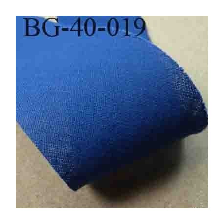 biais ruban galon a plat à plier en coton couleur bleu largeur 4 cm vendue au mètre