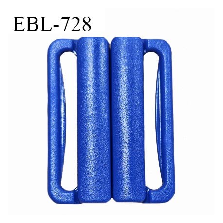 Boucle clip 25 mm attache réglette pvc spécial maillot de bain couleur bleu largeur du passage intérieur 25 mm prix à l'unité