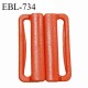 Boucle clip 25 mm attache réglette pvc spécial maillot de bain couleur rouge orangé largeur du passage intérieur 25 mm