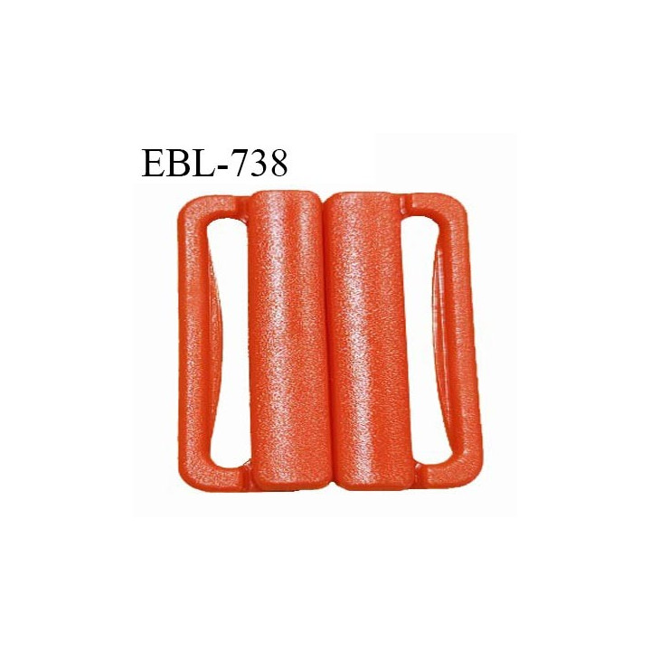 Boucle clip 16 mm attache réglette pvc spécial maillot de bain couleur rouge orangé largeur du passage intérieur 16 mm