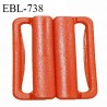 Boucle clip 16 mm attache réglette pvc spécial maillot de bain couleur rouge orangé largeur du passage intérieur 16 mm