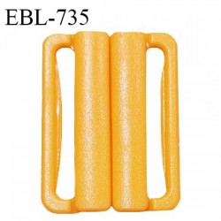 Boucle clip 25 mm attache réglette pvc spécial maillot de bain couleur jaune orangé largeur du passage intérieur 25 mm