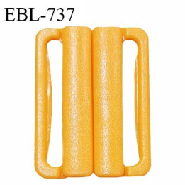 Boucle clip 20 mm attache réglette pvc spécial maillot de bain couleur jaune orangé largeur du passage intérieur 20 mm