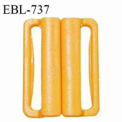 Boucle clip 20 mm attache réglette pvc spécial maillot de bain couleur jaune orangé largeur du passage intérieur 20 mm