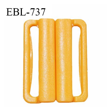 Boucle clip 20 mm attache réglette pvc spécial maillot de bain couleur jaune orangé largeur du passage intérieur 20 mm