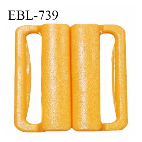 Boucle clip 16 mm attache réglette pvc spécial maillot de bain couleur jaune orangé largeur du passage intérieur 16 mm