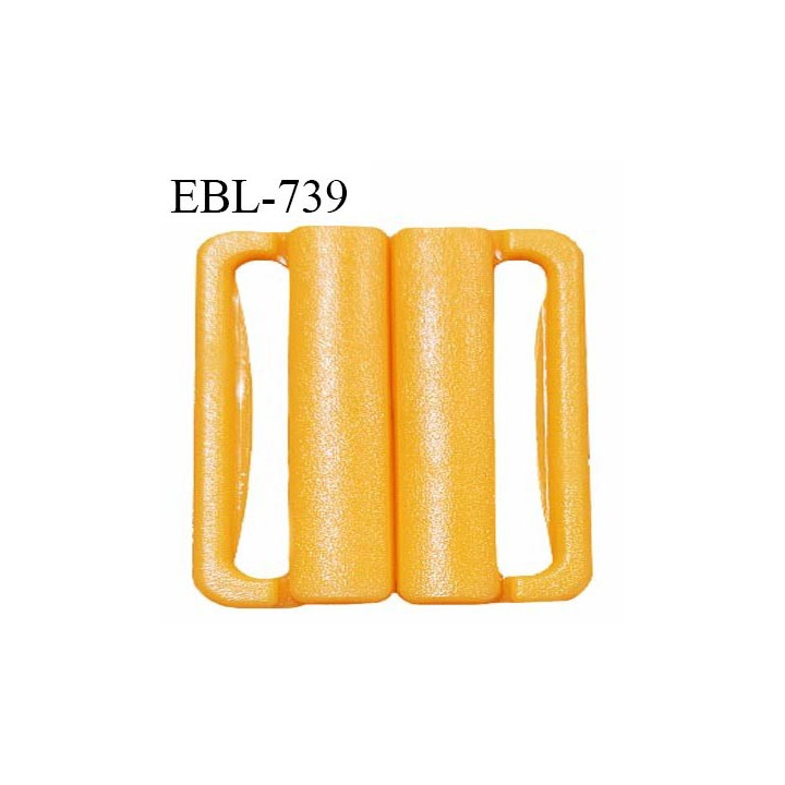 Boucle clip 16 mm attache réglette pvc spécial maillot de bain couleur jaune orangé largeur du passage intérieur 16 mm
