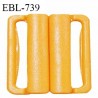 Boucle clip 16 mm attache réglette pvc spécial maillot de bain couleur jaune orangé largeur du passage intérieur 16 mm