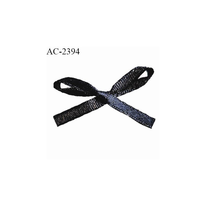 Noeud lingerie 30 mm haut de gamme couleur noir et lurex doré largeur 30 mm hauteur 20 mm prix à l'unité
