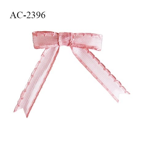 Noeud lingerie haut de gamme couleur rose largeur 32 mm hauteur 40 mm prix à l'unité
