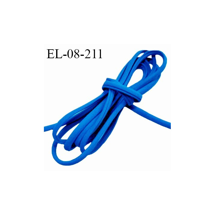 Cordon élastique 8 mm ou cache armature maillot de bain underwire casing galon bleu lycra extensible diamètre 8 mm prix au mètre