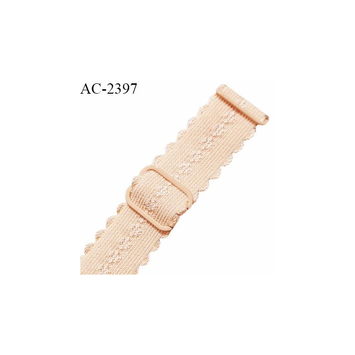 Bretelle lingerie SG 24 mm très haut de gamme couleur chair rosé ou sable doré avec 2 barrettes largeur 24 mm longueur 35 cm