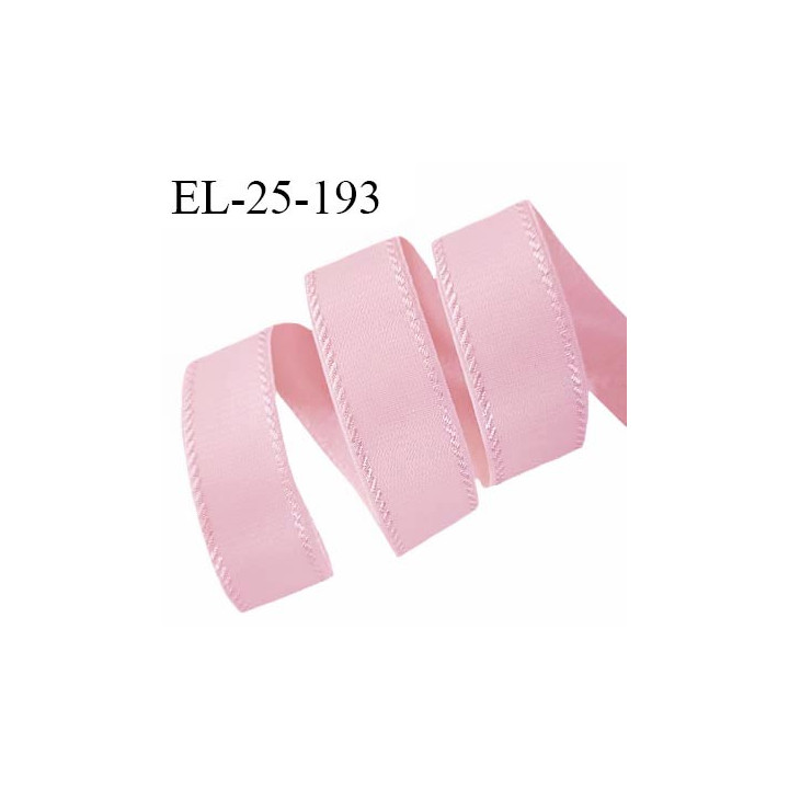 Elastique lingerie 24 mm couleur rose anglais largeur 24 mm allongement +30% prix au mètre
